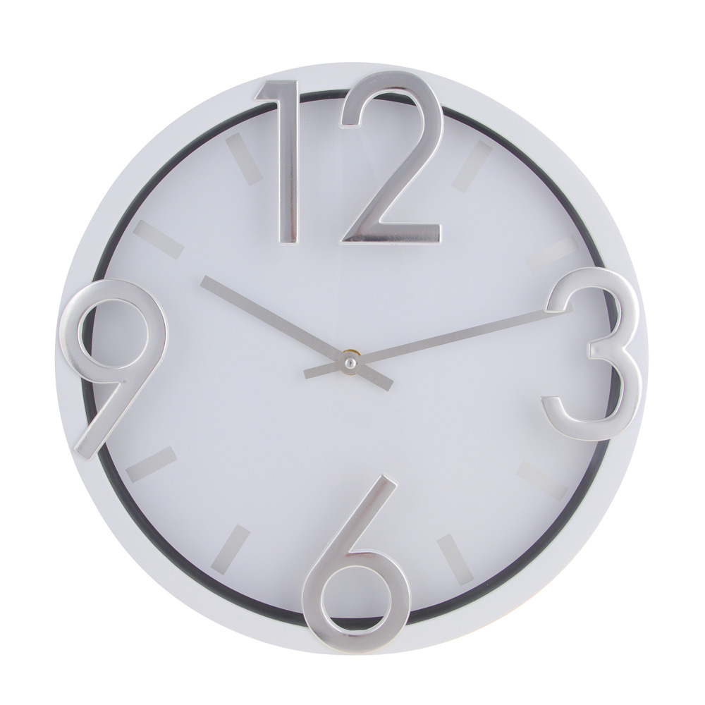 LADECOR CHRONO Часы настенные круглые, пластик, d30 см, 1xAA, цвет белый, арт.06-19, арт.№ 581-311