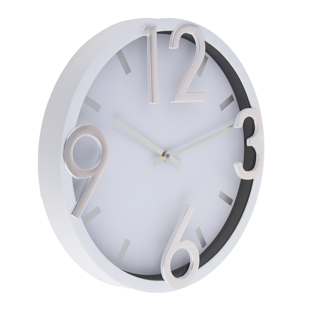 LADECOR CHRONO Часы настенные круглые, пластик, d30 см, 1xAA, цвет белый, арт.06-19, арт.№ 581-311