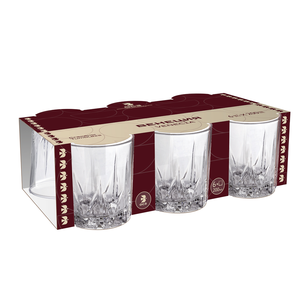 ОСЗ Венеция Набор стаканов низких 6шт 200мл, стекло, арт.№ 878-481