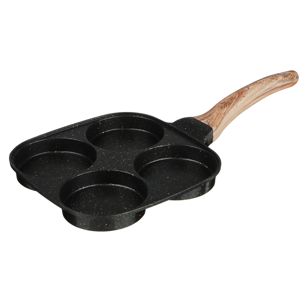 SATOSHI Карнуа Сковорода литая с крышкой, 4 секции, 18см, антипригарное покрытие мрамор, индукция, арт.№ 846-721