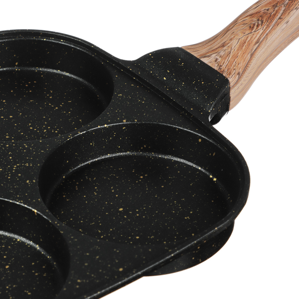 SATOSHI Карнуа Сковорода литая с крышкой, 4 секции, 18см, антипригарное покрытие мрамор, индукция, арт.№ 846-721