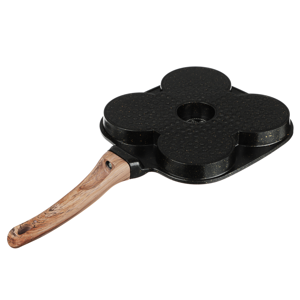 SATOSHI Карнуа Сковорода литая с крышкой, 4 секции, 18см, антипригарное покрытие мрамор, индукция, арт.№ 846-721