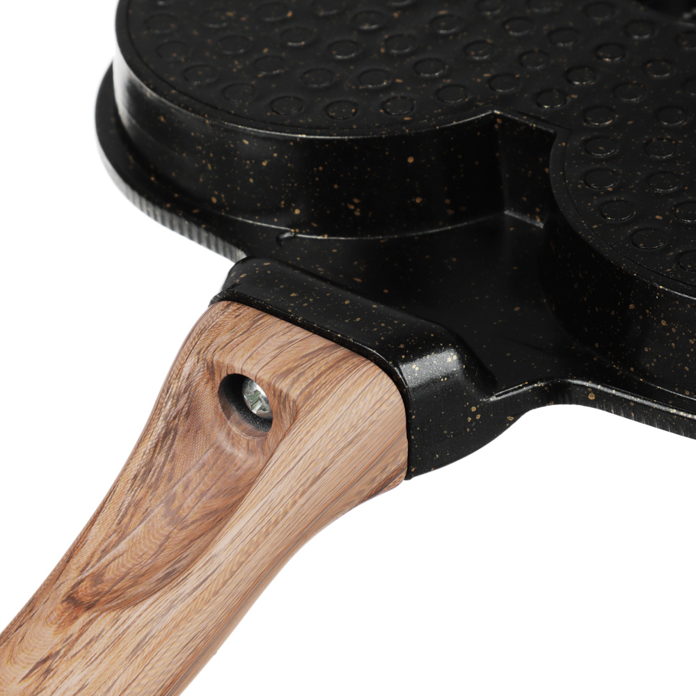 SATOSHI Карнуа Сковорода литая с крышкой, 4 секции, 18см, антипригарное покрытие мрамор, индукция, арт.№ 846-721