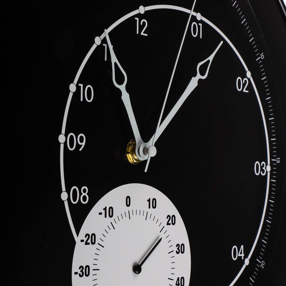 LADECOR CHRONO Часы настенные с термометром, пластик, стекло, d30,5х4,5см, 2 дизайна, ЧН-29, арт.№ 581-138