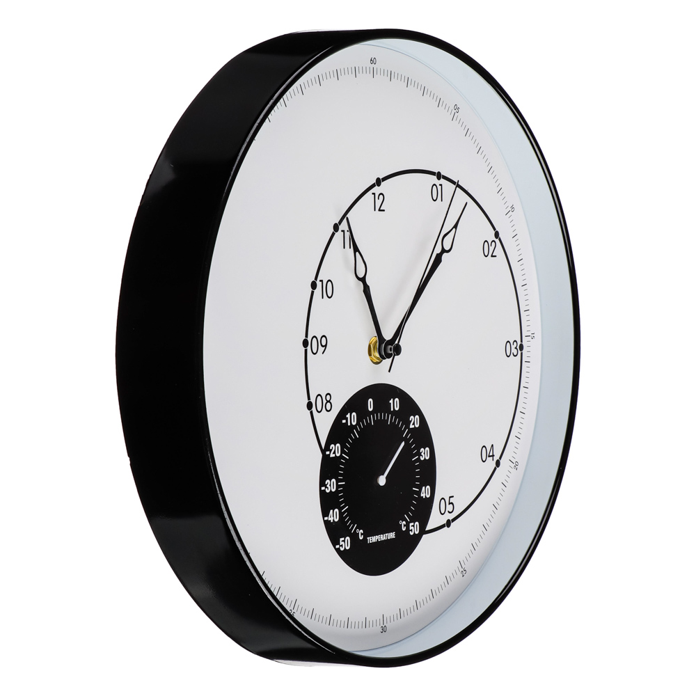LADECOR CHRONO Часы настенные с термометром, пластик, стекло, d30,5х4,5см, 2 дизайна, ЧН-29, арт.№ 581-138