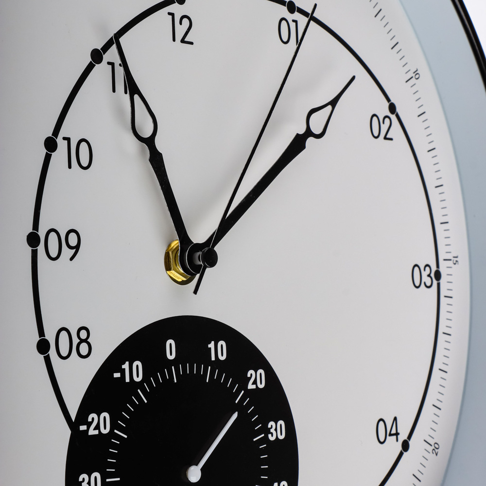 LADECOR CHRONO Часы настенные с термометром, пластик, стекло, d30,5х4,5см, 2 дизайна, ЧН-29, арт.№ 581-138