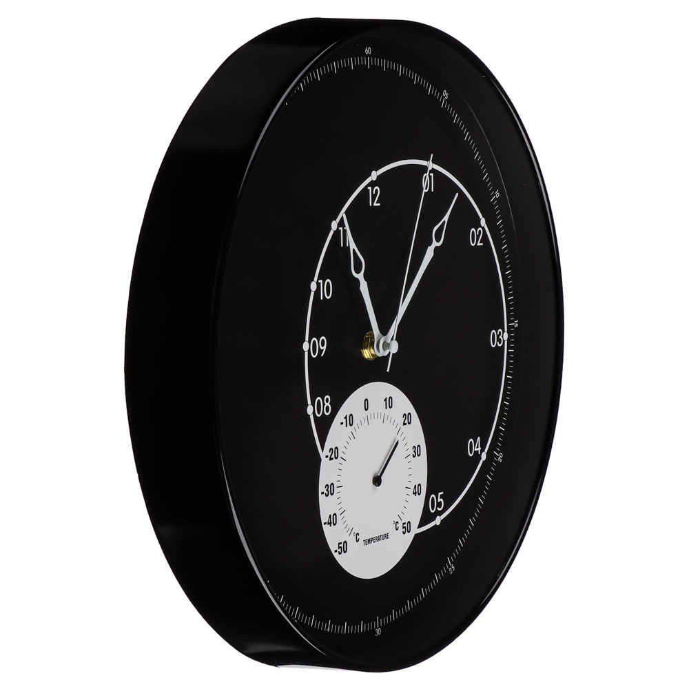 LADECOR CHRONO Часы настенные с термометром, пластик, стекло, d30,5х4,5см, 2 дизайна, ЧН-29, арт.№ 581-138