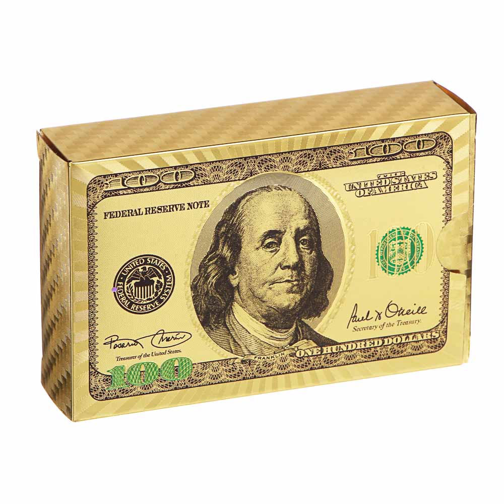 Карты сувенирные игральные "Золотые" 54 карты, пластик, 2 дизайна, арт.№ 538-101