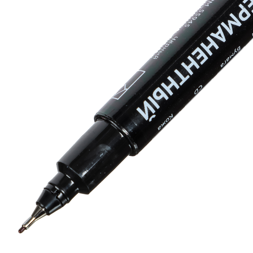 Маркер перманентный черный, 2х-стор., для тонких надписей, након. 2мм/0,5мм, пл., 362908, арт.№ 613-103
