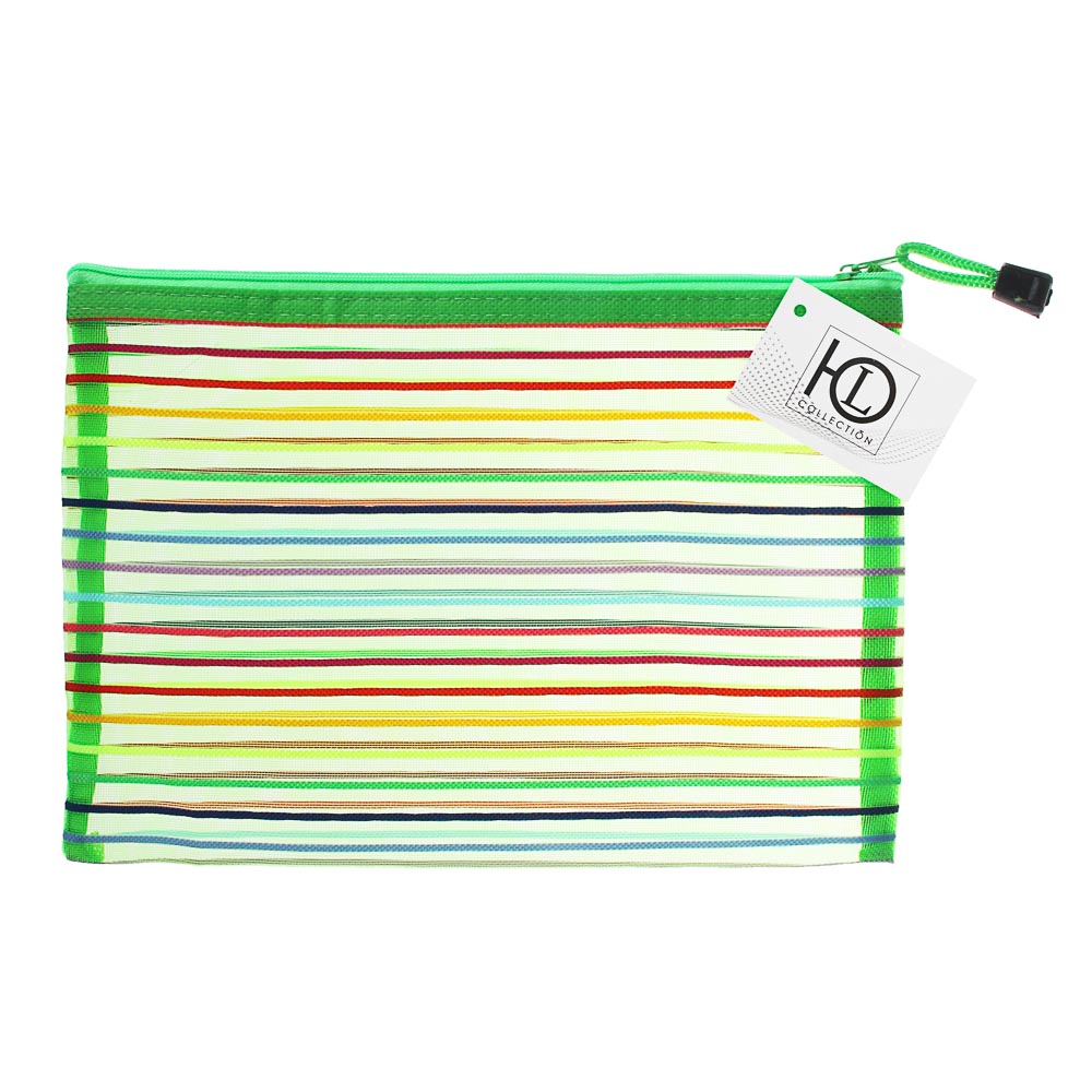 Конверт универсальный тм ЮL "Мультиколор", А5, на молнии 25х18см, полиэстер сетка, 6 цветов, арт.№ 310-344