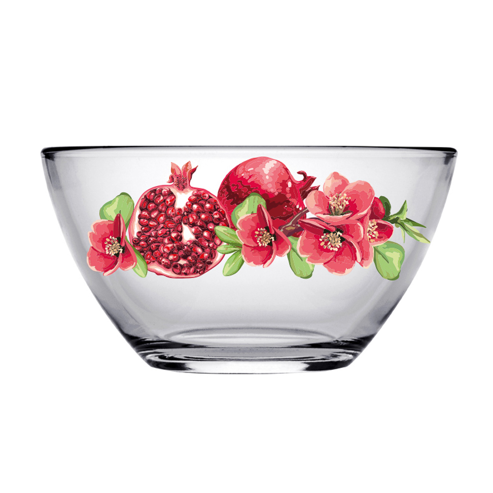ОСЗ Гранат с цветами Салатник 13см, стекло (0,5л), арт.№ 877-733
