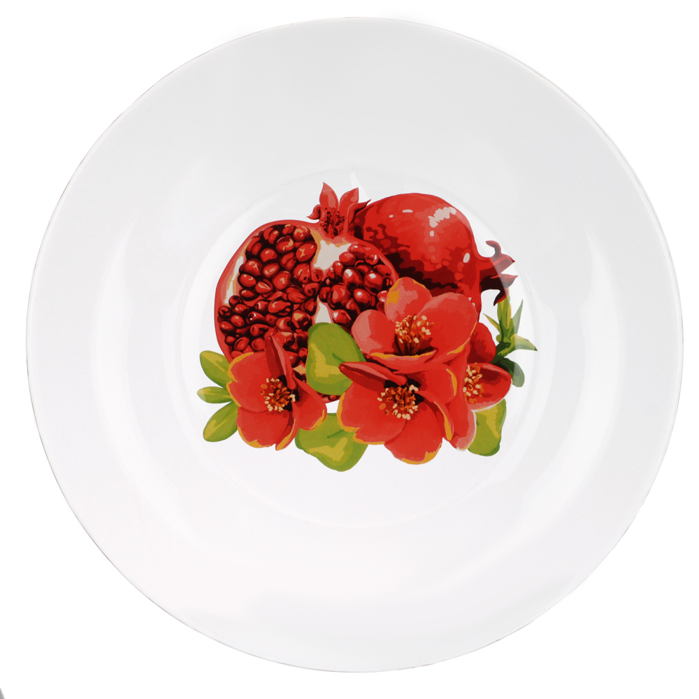 ОСЗ Гранат с цветами Тарелка десертная 19,6см, стекло, арт.№ 877-734
