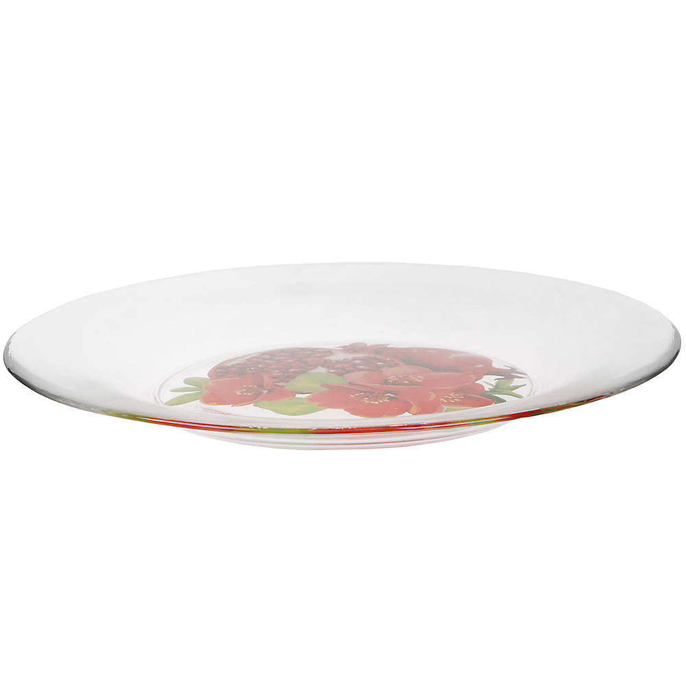 ОСЗ Гранат с цветами Тарелка десертная 19,6см, стекло, арт.№ 877-734