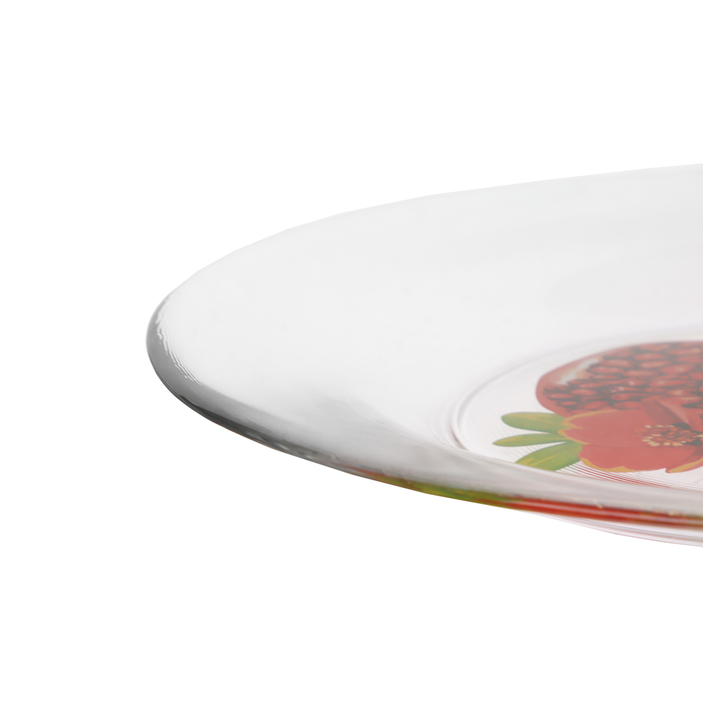 ОСЗ Гранат с цветами Тарелка десертная 19,6см, стекло, арт.№ 877-734