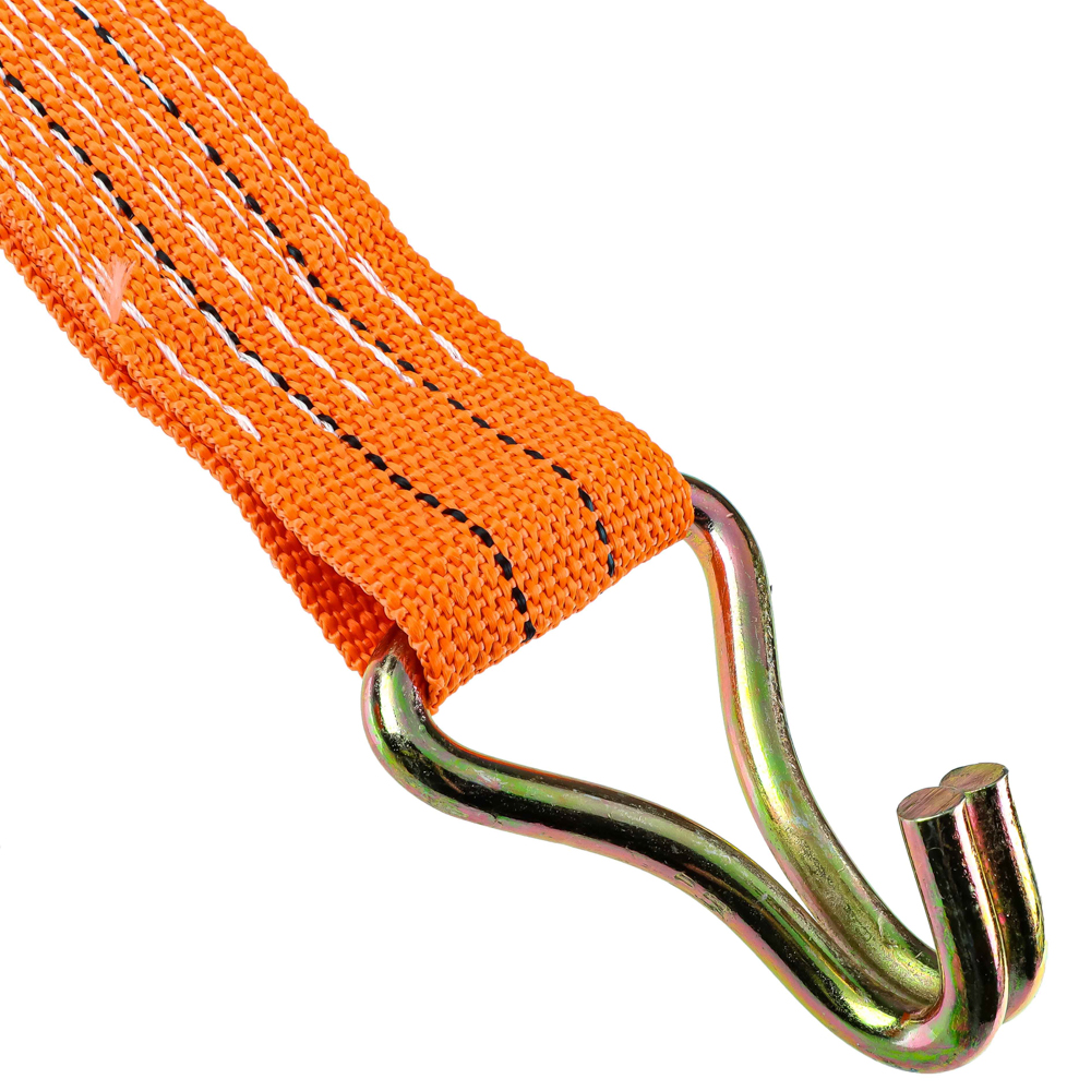 Стяжка груза 10 м, храповик 130мм, ширина ленты 50мм, 2000/4000кг, J-крюки, ЕРМАК, арт.№ 773-075