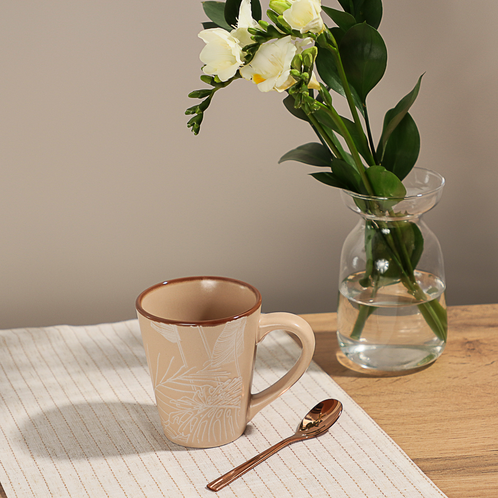 MILLIMI Листья Кружка, 320мл, керамика, бежевый, арт.№ 824-051