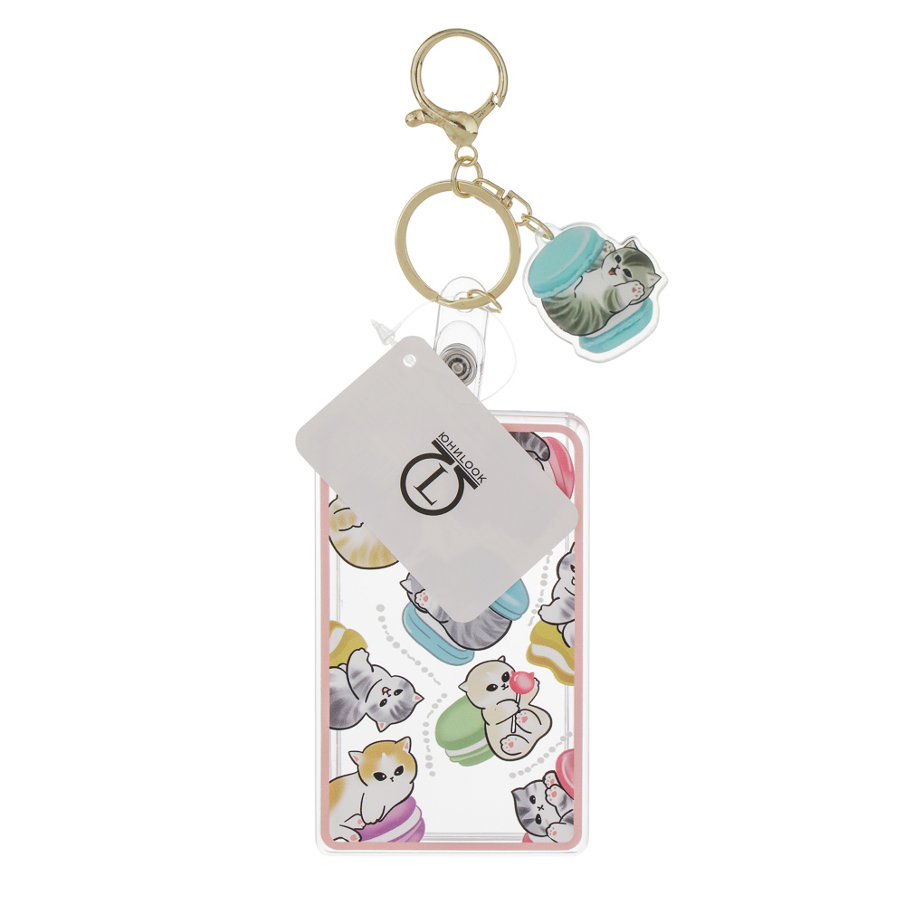 Чехол брелок для пропуска тм ЮL Lovely Kitten с шармом, пластик, металл, 10,5х6,5см, 4 дизайна, арт.№ 334-153