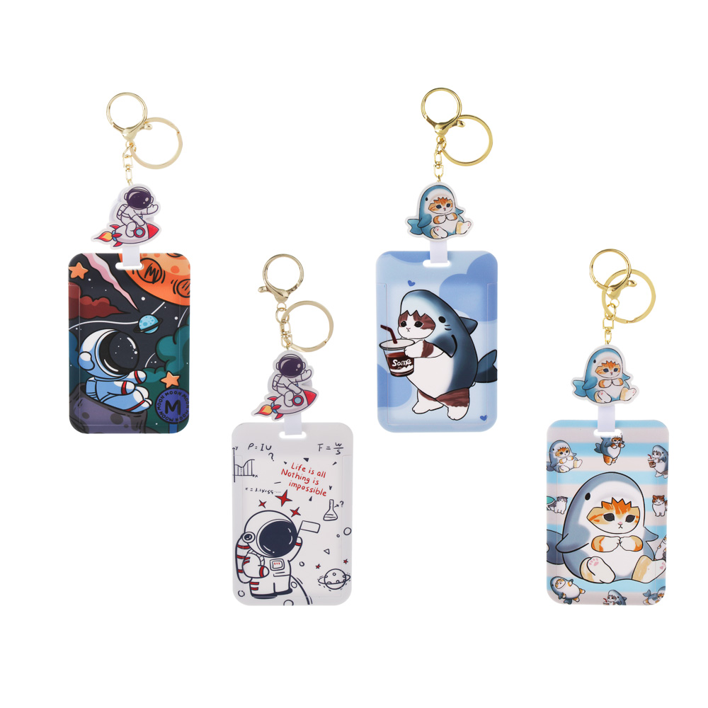 Чехол брелок для пропуска тм ЮL Космос с шармом, пластик, металл, 11х7см, 4 дизайна, арт.№ 334-155
