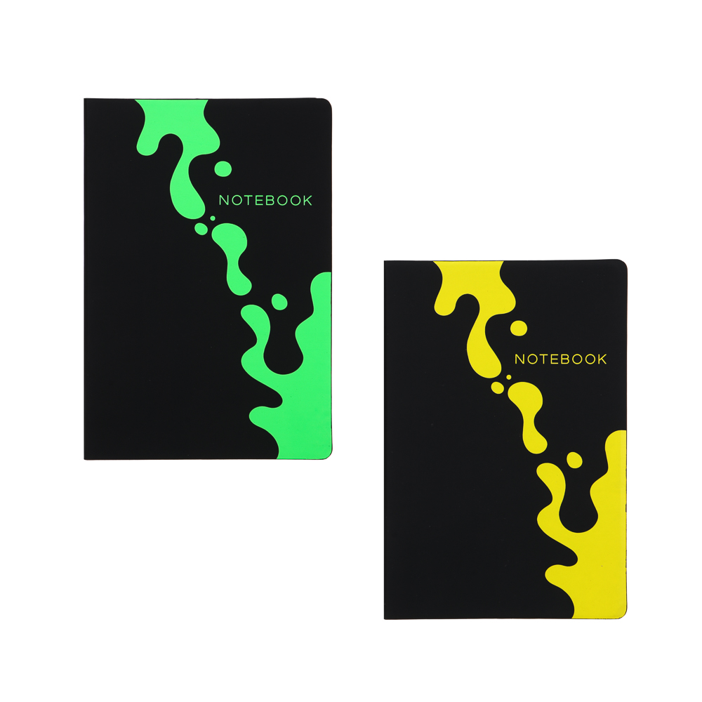 Бизнес - блокнот "НЕОН" А5, 192 стр., гибкая обл., иск.кожа "софт тач", цветной срез, 2 дизайна, арт.№ 572-205