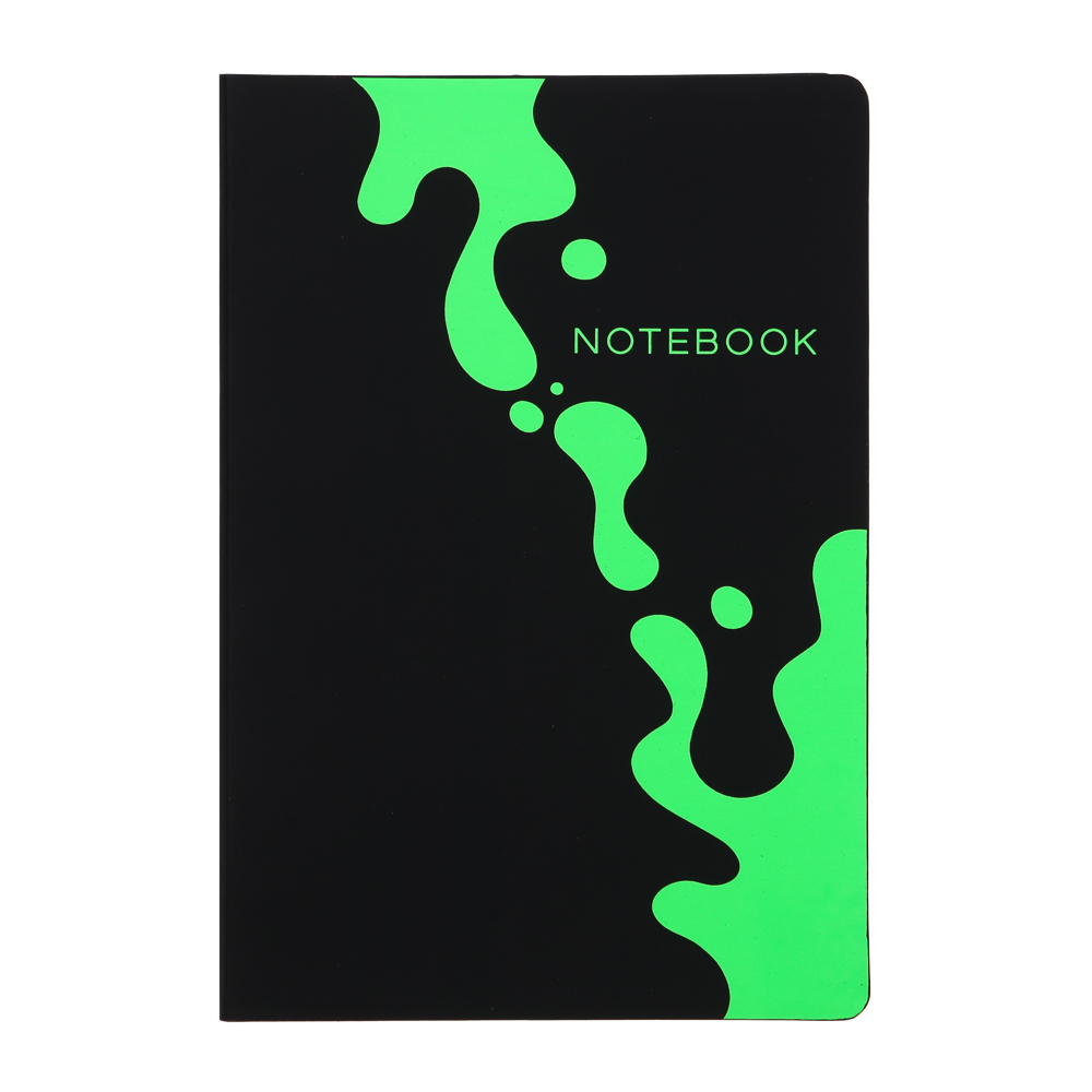 Бизнес - блокнот "НЕОН" А5, 192 стр., гибкая обл., иск.кожа "софт тач", цветной срез, 2 дизайна, арт.№ 572-205