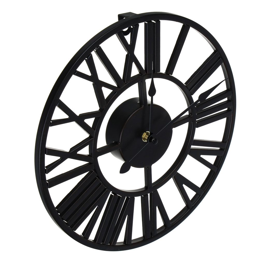 LADECOR CHRONO Часы настенные, круглые, 30x30x3,5 см, металл, цвет черный, арт.№ 581-610
