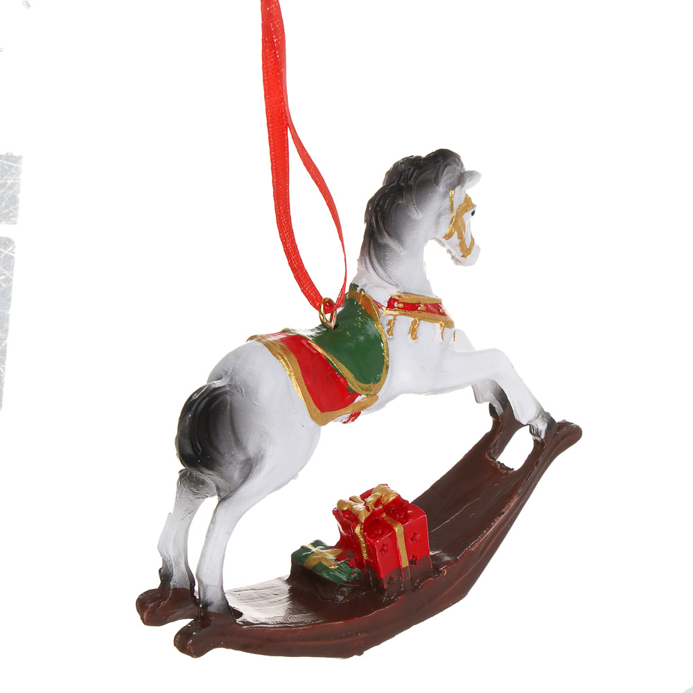 СНОУ БУМ Декоративная подвеска "Лошадка", 10x2x8,5 см, полистоун, арт.№ 397-387