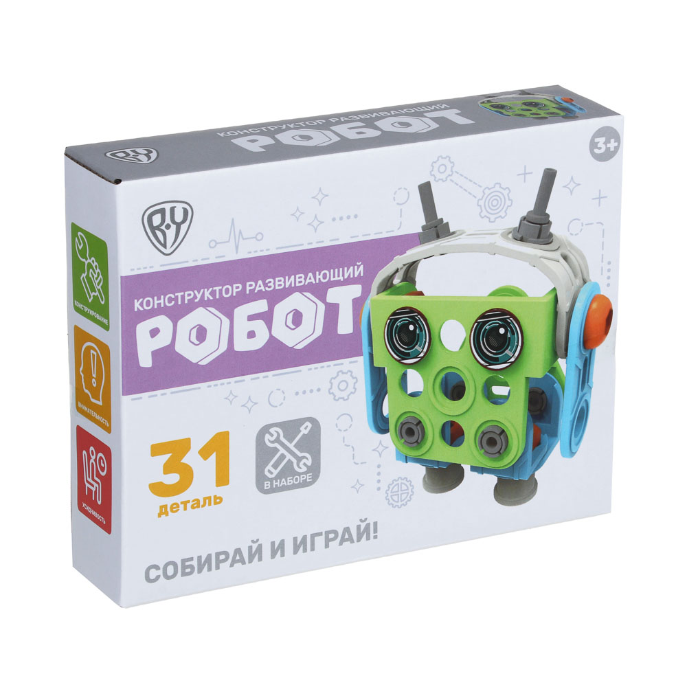 BY Конструктор развивающий 25-44 детали, ABS, 17х13х4, 6 дизайнов, арт.№ 859-089