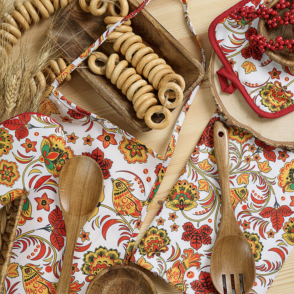 PROVANCE Хохлома Полотенце кухонное 40х60см, 100% полиэстер, арт.№ 434-213