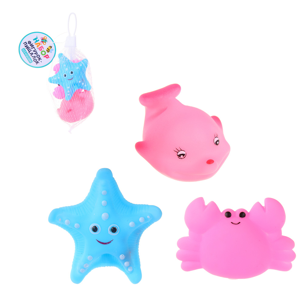 МЕШОК ПОДАРКОВ Набор фигурок-пищалок, 3шт, резина, 5х12х5см, 2 дизайна, арт.№ 260-018