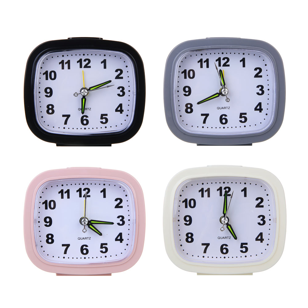 LADECOR CHRONO Будильник с подсветкой, 1*АА, 10x3,5x9 см, пластик, 4 цвета, арт.№ 529-039