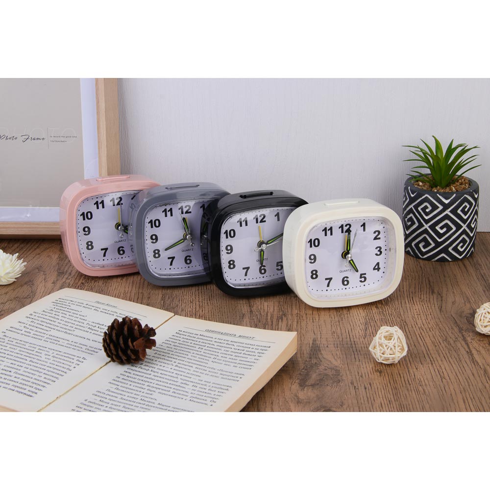 LADECOR CHRONO Будильник с подсветкой, 1*АА, 10x3,5x9 см, пластик, 4 цвета, арт.№ 529-039