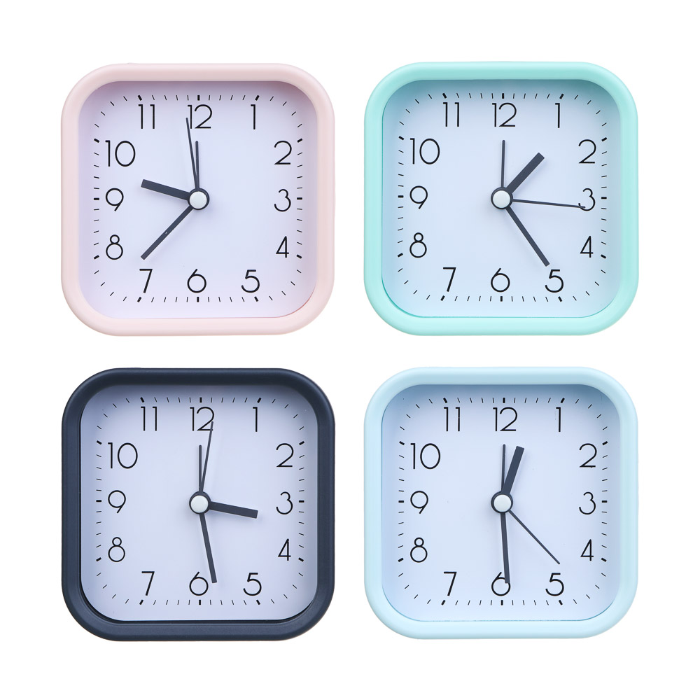 LADECOR CHRONO Будильник, 9,6x9,6x4 см, 1*АА, пластик, 4 цвета, арт.1, арт.№ 529-040