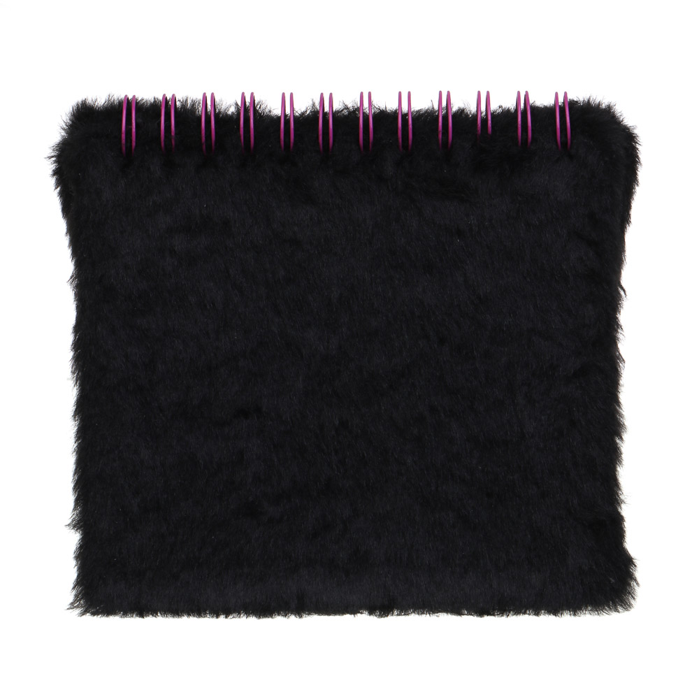 Записная книжка фигурная, 18х16,5см, 60 листов, "Котики", иск. мех, вышивка, спираль, арт.№ 557-076