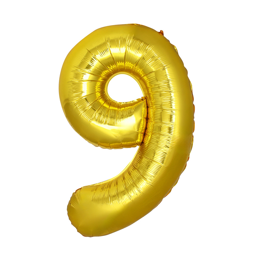 Шар воздушный фольгированный тм Fntastic "Цифра 9" 40", фольгированная пленка, 2 цвета, арт.№ 518-361