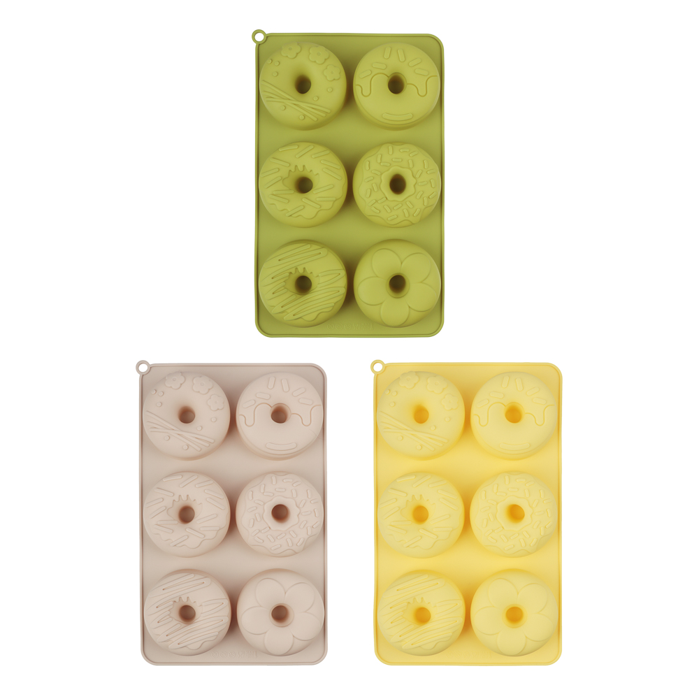 VETTA Форма силиконовая 6 ячеек, 27x16,5x3см "Пончики", 3 цвета, арт.№ 856-005