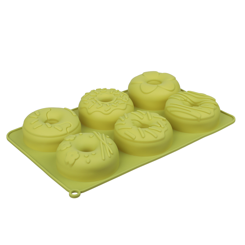 VETTA Форма силиконовая 6 ячеек, 27x16,5x3см "Пончики", 3 цвета, арт.№ 856-005