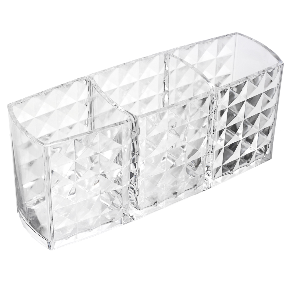 VETTA Органайзер для кистей и косметики CRYSTAL, полистирол, 19x6,3x8 см, 3 отдела, арт.№ 463-314