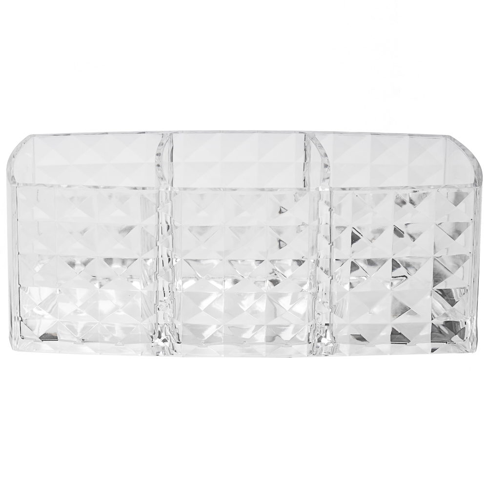 VETTA Органайзер для кистей и косметики CRYSTAL, полистирол, 19x6,3x8 см, 3 отдела, арт.№ 463-314