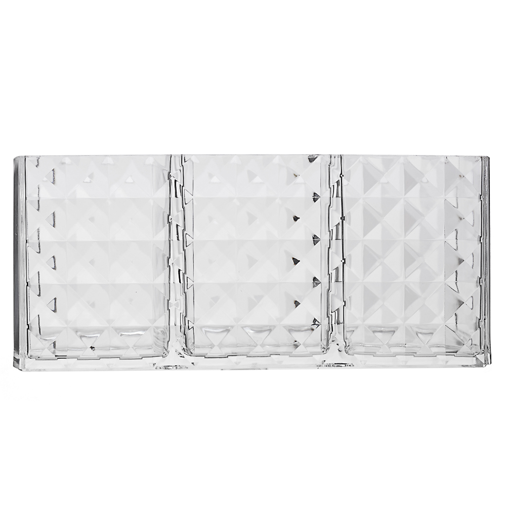 VETTA Органайзер для кистей и косметики CRYSTAL, полистирол, 19x6,3x8 см, 3 отдела, арт.№ 463-314