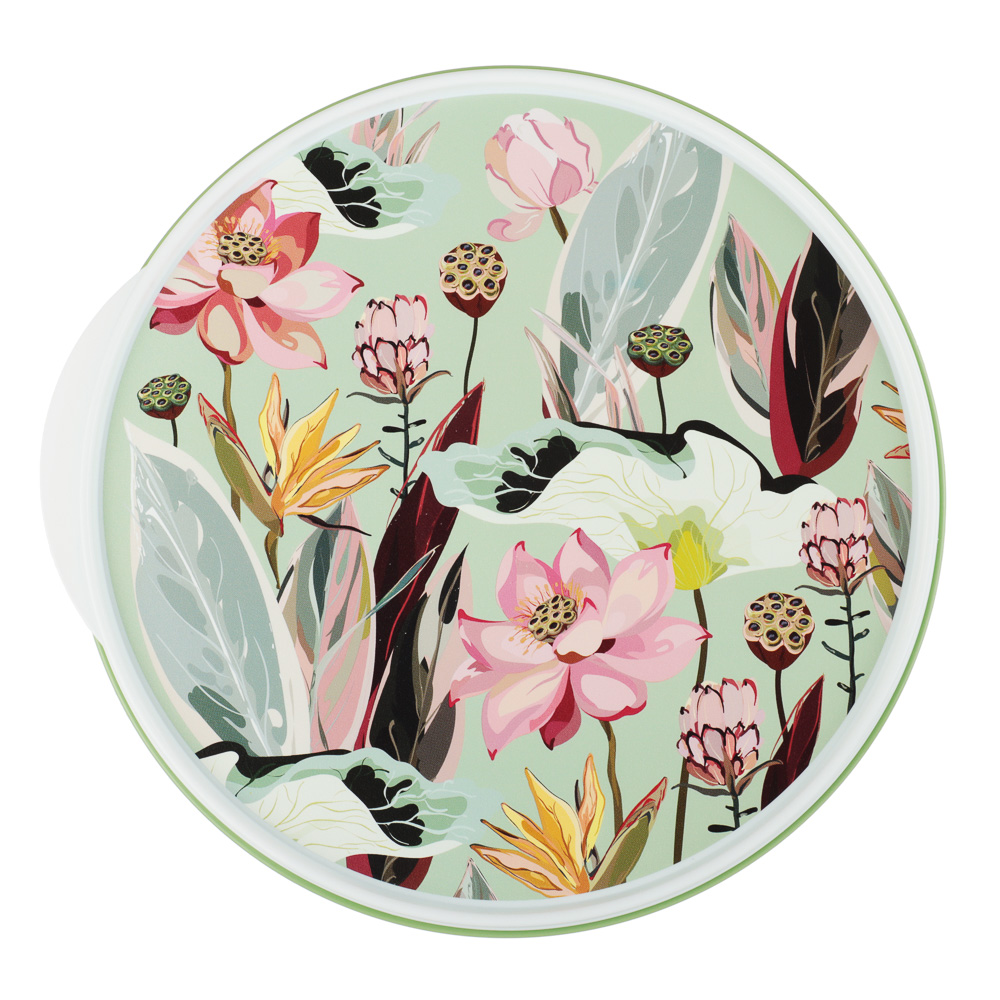 Миска Latina 2,1л с крышкой, с декором, пластик, 2 цвета, арт.№ 861-494