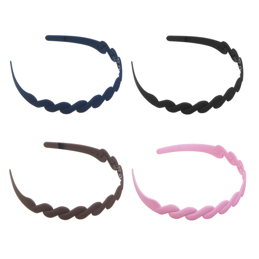Ободок для волос ЮНИLOOK 1,5-2см, пластик, 4 цвета, ACS-03, арт.№ 323-003