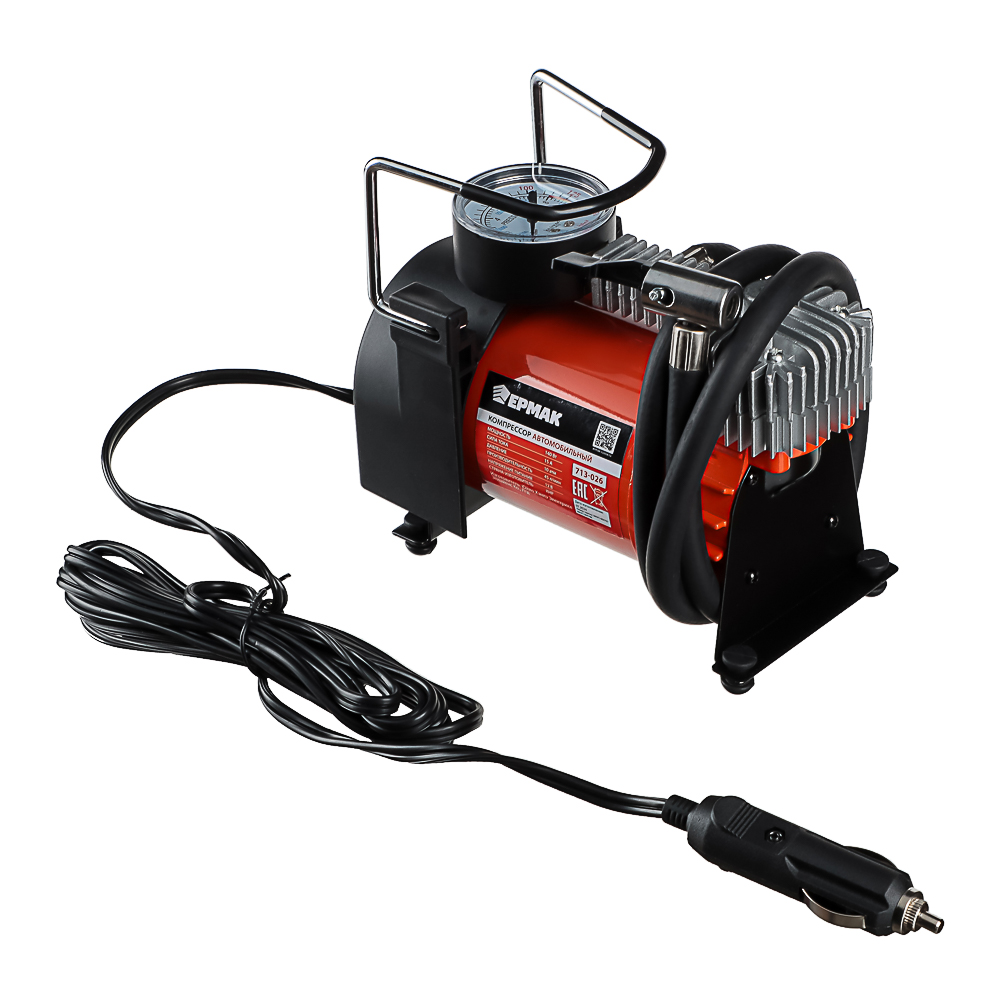 ЕРМАК Компрессор автомобильный, штекер прикур, в сумке, 12V, 140W, 45 л/мин, металл, арт.№ 713-026