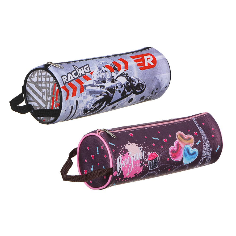 Френч Новел / Спорт Эффект Пенал мягкий круглый, 21х7х7см, ПВХ 0,8мм, с ручкой, с антисмин.вкладышем, арт.№ 238-212