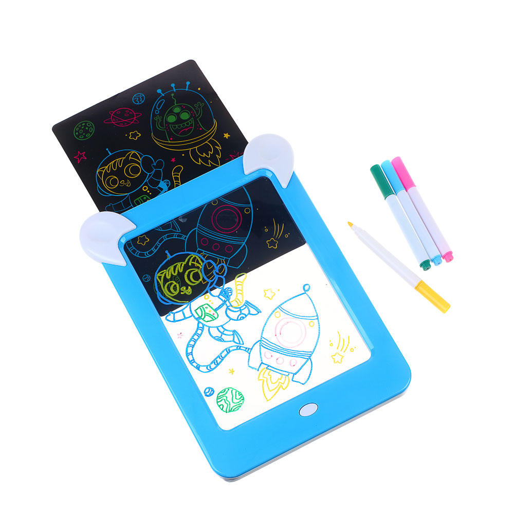 ХОББИХИТ Планшет магический со светом, 3хАА, ABS, PVC, 19х26х2,5 см, 2 дизайна, арт.№ 280-010