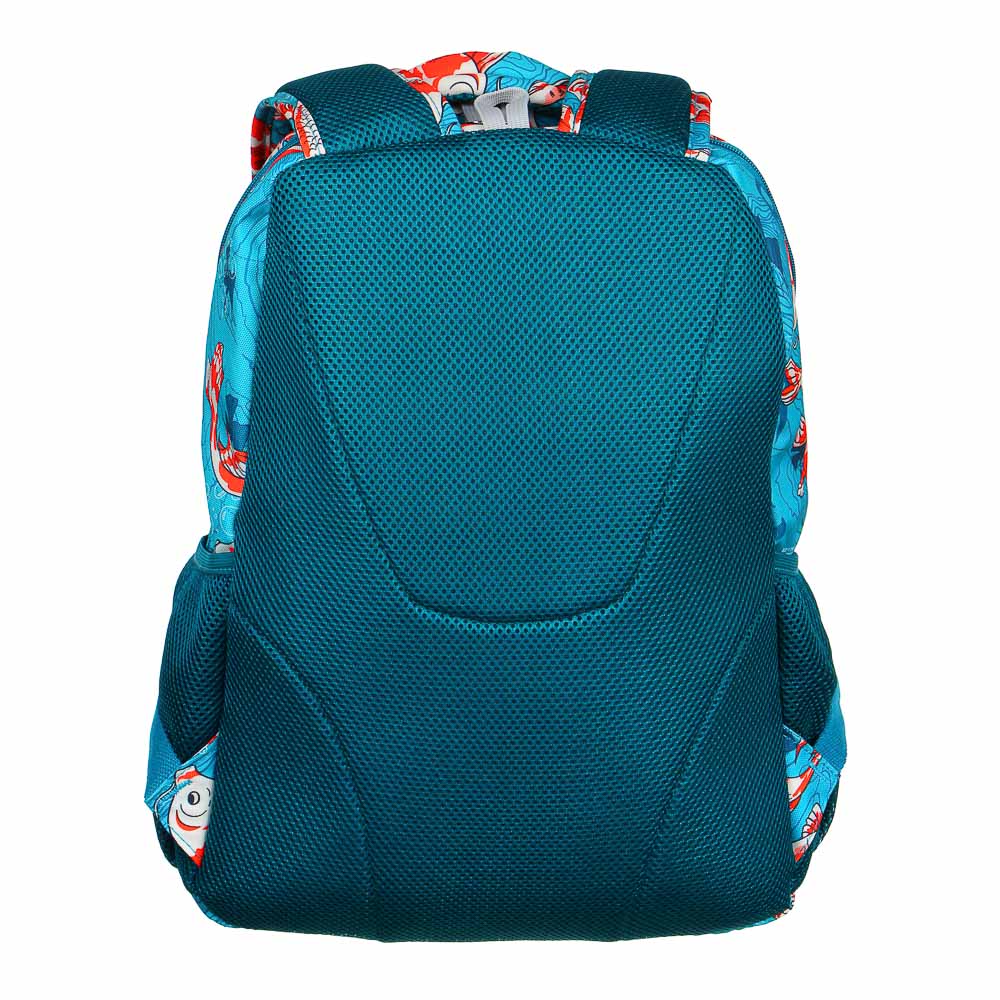 Рюкзак подростковый, 44x33x19см, "Рыбки", 2 отделения, 3 кармана, эргоном.спинка, ПЭ, арт.№ 254-487