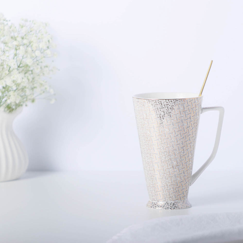 MILLIMI Гармония голд Кружка 450мл, костяной фарфор, арт.№ 802-440