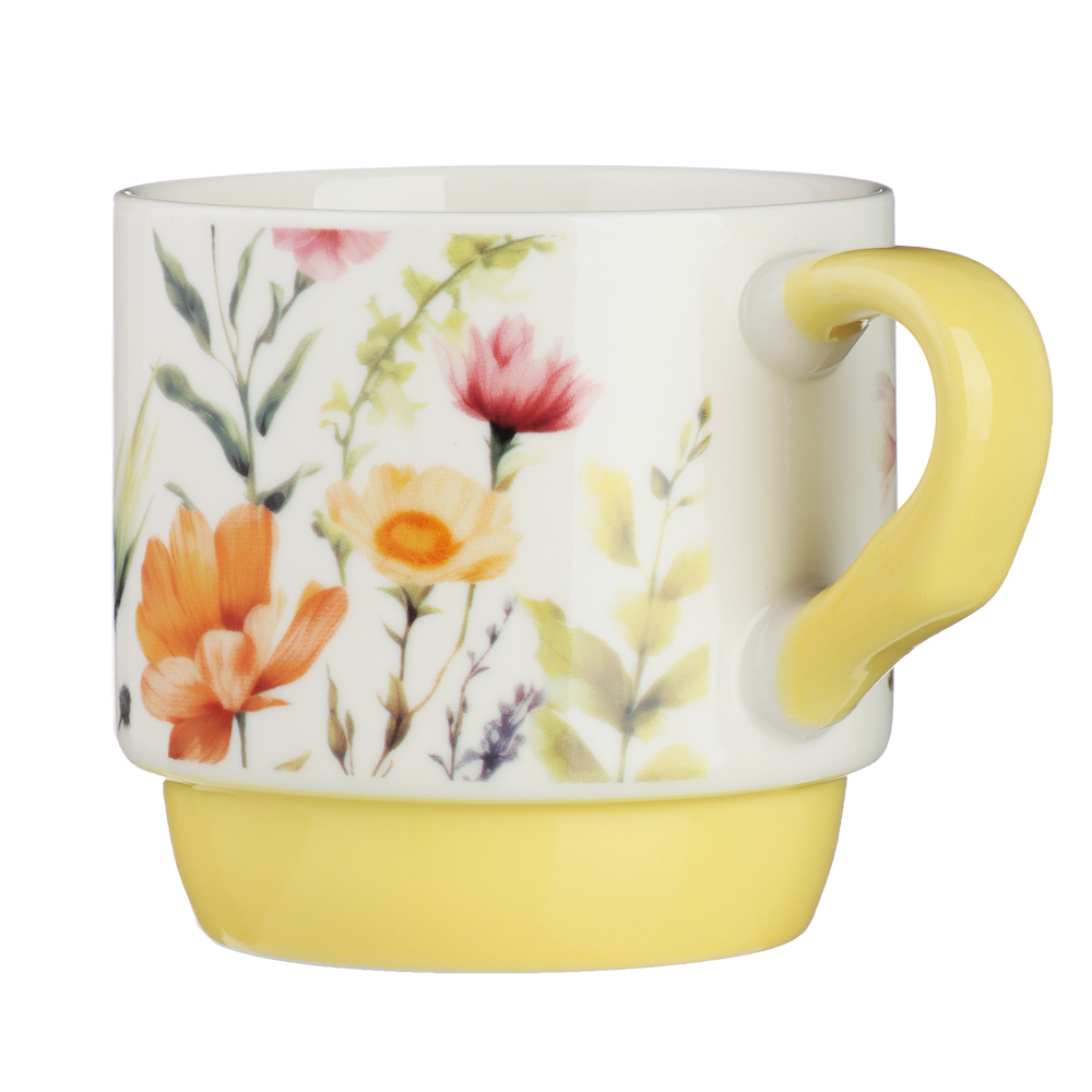 MILLIMI Полевые цветы Кружка 300мл, фарфор, 4 дизайна, арт.№ 806-189