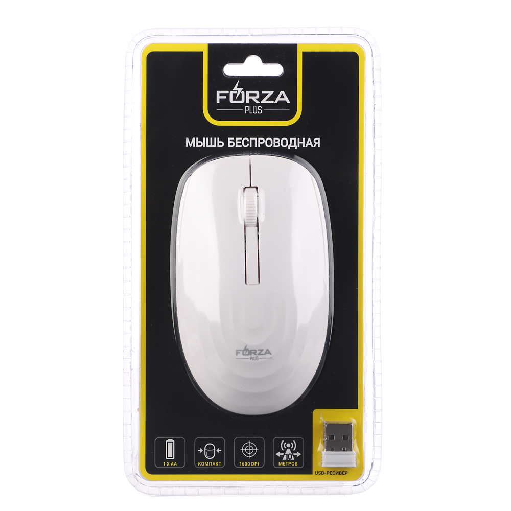 Компьютерная мышь беспроводная FORZA, 800/1200/1600DPI, 2.4GHz, 1xAA, тонкая, 2 цвета, арт.№ 916-048