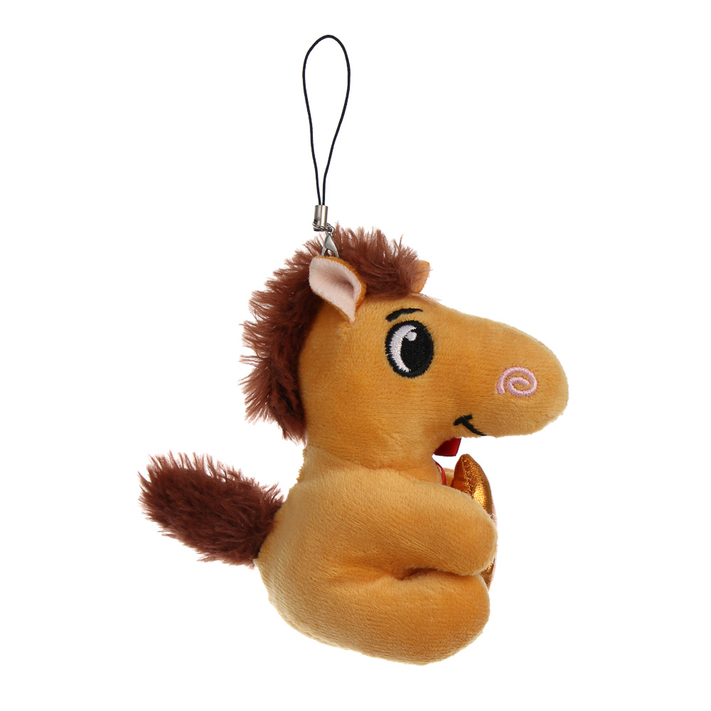 СНОУ БУМ Мягкий сувенир лошадка со звездочкой на шнурке 8,5 см, полиэстер, арт.№ 394-553