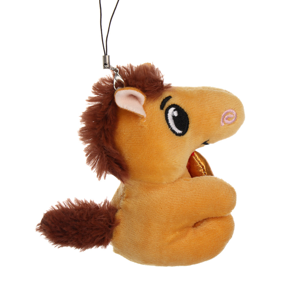 СНОУ БУМ Мягкий сувенир лошадка со звездочкой на шнурке 8,5 см, полиэстер, арт.№ 394-553